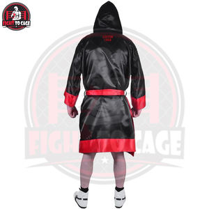 Robe de combat de boxe et de kickboxing rouge et noire pour hommes, tenue d'arts martiaux pour adultes la plus vendue, robe de boxe pour la marche sur le ring - Product Image 2