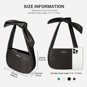 Bolso de Mano Pequeño de Cuero Vegano para Mujer con Cierre, Bolsos de Hombro Negros para Mujer - Product Image 3