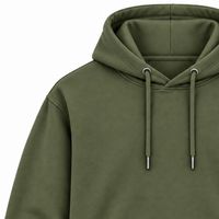 Hoodie Pria Olive Polos Lengan Panjang Kasual Sweatshirt Logo Kustom Streetwear Sportswear Atasan Gym Shoukat Apparel
