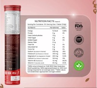Tabletas Efervescentes de Vitamina C, B12 y Minerales Sin Azúcar para Adultos, Marca Propia/OEM, con Sabor a Jeera Masala, Paquete de 20 Tabletas