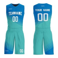 Ensemble de maillots de basket-ball sublimés personnalisés, col en V, sans manches, évacuation de l'humidité, uniforme d'équipe unisexe pour adultes, impression dégradée