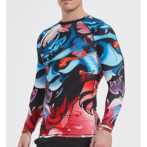 Men Long Sleeve Rash Guard <b>Compression</b> <b>Shirt</b> Graphic Print UV Protection Quick Dry Custom Logo OEM Supplier - Product Image 2
