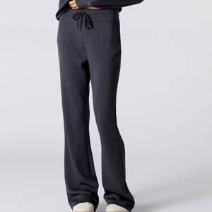 OEM Serviced Winter Hot Selling Wide Leg Flare Jogger <b>Pants</b> for Women Elastic Waistband Drawstring Baggy Streetwear - Product Image 2