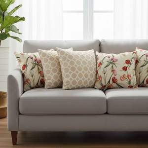 Juego de Fundas de Almohada Acolchadas con Diseño de Diamantes y Flores Botánicas de SOGA, 5 Piezas, Elegantes Fundas para Almohadas de Sofá y Cama para Sala de Estar - Product Image 3