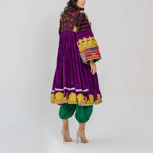 Vestido Afgano Kuchi de Última Moda, Transpirable, con Bordado, Satén, Volantes, Estampado, Modesto, Maxi, Vestidos de Noche - Product Image 2