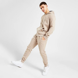 Men's Light <b>Blue</b> Hooded Tracksuit Set Full Sleeve Solid Color Casual Wear Autumn Style With Drawstring Pockets Regular Fit - Product Image 1