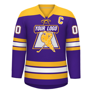 Camiseta de Hockey sobre Hielo Estilo Retro, Cuello Vintage, Diseño Clásico, Colores Personalizados del Equipo, Camiseta Deportiva Personalizada de Hockey sobre Hielo - Product Image 3