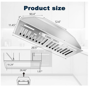 30 ฮูดดูดควันสเตนเลสแบบติดตั้งในครัว/แบบไม่มีท่อ - Product Image 2