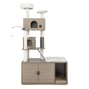 Moderna Cuccia Grande per Gatti con Box Lettiera Integrato per Gatti da Interno, Design Minimalista Solido, Personalizzabile per Ufficio, Regalo di Natale - Product Image 1