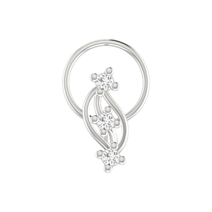 เครื่องประดับเจาะจมูกทอง 14K ดีไซน์ดอกไม้ ประดับเพชรธรรมชาติ 0.06 กะรัต สไตล์ชาติพันธุ์สำหรับผู้หญิง - Product Image 3