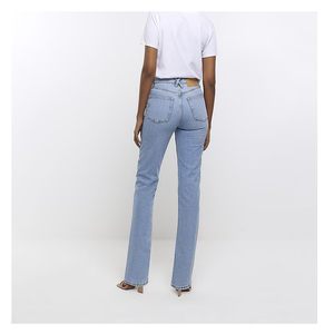 Jeans Casuales de Cintura Alta para Mujer, Lavados por el Fabricante, Jeans Ajustados Personalizados para Chicas, Pantalones de Mezclilla - Product Image 2