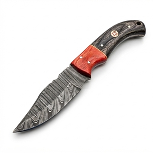 Handforged Damascus Steel Hunting <b>Knife</b> | Carbon Steel Fixed Blade Camping <b>EDC</b> Outdoor <b>Knife</b> Pakkawood Handle Leather Sheath - Product Image 1