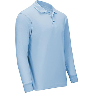 Chemise unisexe à manches longues, motif uni, tissu tricoté, 100% coton - Product Image 4