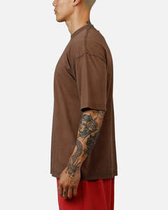 Wholesale price Men Trendy <b>Neutral</b> Brown T Shirt Heavy Weight Cotton T Shirt Breathable Casual Fit T Shirts for men - Product Image 5