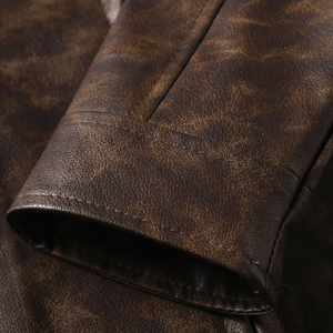Personnalisez votre propre logo, veste en cuir véritable pour homme de qualité supérieure pour l'automne et l'hiver, style streetwear uni teint - Product Image 5