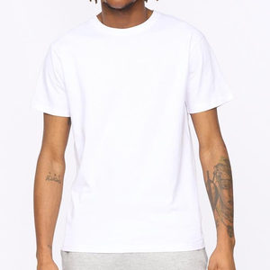 Men's White Regular Fit Cotton Jersey T-Shirt O-Neck Short Sleeve Casual Solid Color Blank Design - Product Image 5