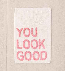 Tapis de bain en coton 100% tufté avec lettres, antidérapant, absorbant, logo personnalisé, motif à carreaux, tapis de bain Sweet Checks - Product Image 5