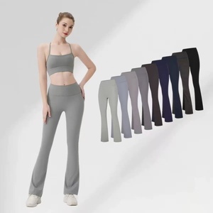 Pantalones de yoga de pierna ancha para mujer, personalizados por OEM, que absorben la humedad, leggings de cintura alta con corte de bota, venta al por mayor, fabricados por TRIOTAKE INDUSTRY - Product Image 5