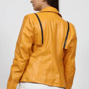 New Style <b>Women's</b> Leather Jacket For Sale Custom Design Solid Color <b>Women</b> Fashion Leather Jackets - Product Image 4