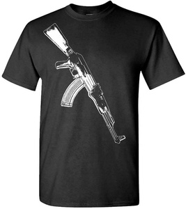 Camiseta de Manga Corta con Cuello Redondo y Estampado AK-47 Verde Oliva para Hombre, Corte Regular, Algodón Jersey Ecológico Antiarrugas, Estilo Casual - Product Image 5
