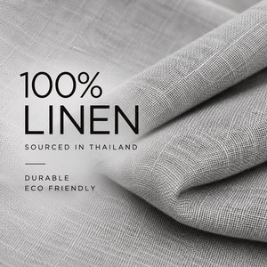 กระเป๋าเครื่องสำอางผ้าลินินสีเทาแบบสั่งทำพิเศษ 100% ผ้าลินิน พร้อมซิป YKK - Product Image 3