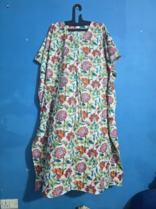 Women's Cotton Bodycon <b>Maxi</b> <b>Kaftan</b> Block Print Washable Comfortable Nightwear Bridesmaid Dress Gown Beachwear Handmade Long - Product Image 2