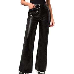 Pantalons en cuir pour femmes, fabrication pakistanaise, vêtements décontractés, couleur unie, best-seller, streetwear, vente chaude - Product Image 1