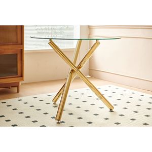 Tavolo da pranzo con piedistallo Mid-Century da 42,1 pollici con piano in MDF per 4-6 persone, tavolino da caffè o tavolino d'appoggio - Product Image 5