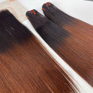 100% vierge brut cheveux vietnamiens trame os droit pour Ombre brun doux soyeux Super qualité livraison rapide Extensions de cheveux humains - Product Image 4