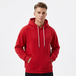 Sweat-shirt à capuche rouge pour homme avec imprimé manuel au dos, en coton molletonné, style décontracté, pour l'automne, fabrication au Bangladesh - Product Image 6