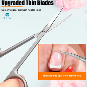 Ciseaux à ongles de haute précision pour usage professionnel en salon de beauté, ciseaux de manucure incurvés en acier inoxydable avec manche en acier - Product Image 4