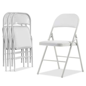 Chaises de salle à manger pliantes élégantes en fer blanc et PVC, 4 pièces, pour les congrès et les expositions - Product Image 5