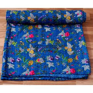 Manta Artesanal de Algodón Orgánico Vintage Kantha para Exportadores, Estilo Bohemio, Ecológica, Ideal para Hogar u Oficina, Hecha en India - Product Image 3