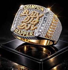 Mens Luxury Diamond <b>Ring</b> Championship Hip Hop <b>Iced</b> Out 925 Silver 10K 14K Gold Rapper Statement Designer Jewelry Gift - Product Image 4