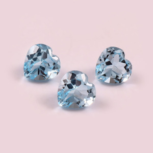 Topacio Azul Suizo Natural de 3.50MM, Corte en Forma de Corazón, Facetado, Calibrado, Gema Suelta Certificada, Proveedor Mayorista para Joyería - Product Image 1