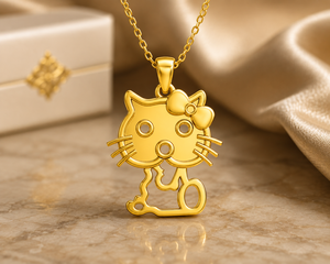 Collar con Colgante de Gato Chapado en Oro, Plata de Ley 925, Joyería con Dije de Animal para Mujeres y Hombres, Regalo - Product Image 3