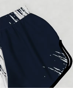 <b>Men</b> <b>s</b> <b>Navy</b> Blue MMA <b>Shorts</b> with White Splash Pattern Muay Thai Kickboxing Training Fight <b>Shorts</b> - Product Image 2