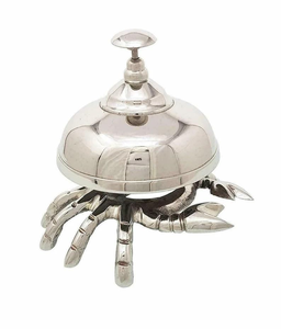 Cloche de bureau plaquée argent, cloche de service en aluminium moulé, cloche de table décorative, cloche de comptoir pour réception, hôtel, restaurant - Product Image 3