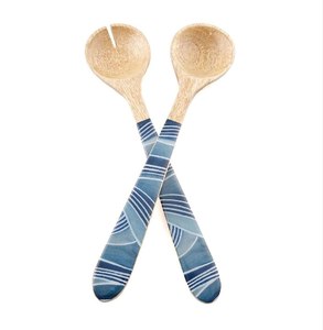 Cuchara y tenedor de bambú para ensalada, utensilios de servir hechos a mano, herramientas de cocina para restaurantes, cafeterías y espacios de comedor elegantes. - Product Image 3