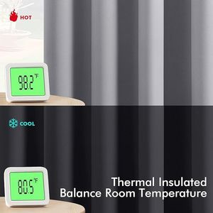 Tende Oscuranti Termoisolanti Grigio Chiaro da 160 cm, 2 Pannelli, per Camera da Letto e Soggiorno, Tinta Unita per la Casa - Product Image 6