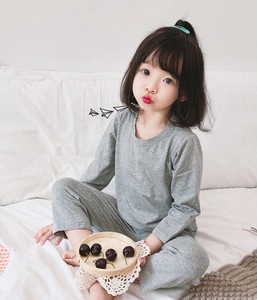 Ensemble de pyjamas pour filles, manches longues, rose, vêtements de nuit en coton pour enfants - Product Image 6