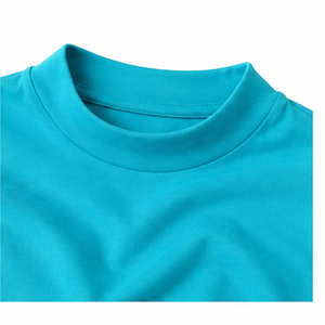 Camiseta Personalizada de Manga Corta con Cuello Redondo para Mujer, Color Turquesa, Corte Clásico Ajustado, en Jersey de Algodón Suave y Elástico - Product Image 5