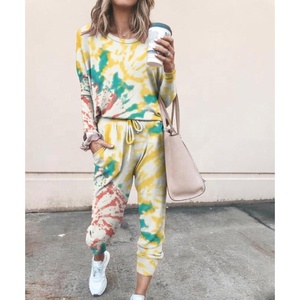 Custom Tie Dye Print Tracksuit for Women Jogger Sweatsuit 2 Piece Set Jogger Pants Track Suit for Women Slim Fit <b>Jogging</b> Suit - Product Image 4