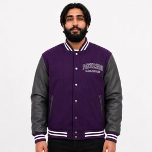 Veste universitaire personnalisée en gros pour les marques de vêtements américaines avec patch et style universitaire - Product Image 5