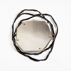 Handmade Irregular Metal Aluminum cast Black Wall Mirror Industrial Framed Decorative Mirror - Product Image 2