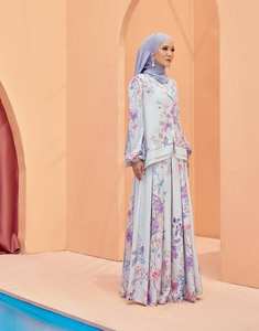 Ropa Islámica Malasia, Conjunto de Abaya Brillante, Baju Kurung SIPO, Moda Eid, Traje de 2 Piezas de Satén de Seda, Musulmán - Product Image 2