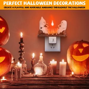 2 Pezzi Luce Notturna a Forma di Fiamma Tremolante, Divertente Decorazione 3D per Halloween, Illuminazione Notturna per Interni e Camera da Letto - Product Image 5