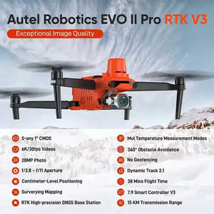 โดรน Autel EVO 2 II Pro RTK V3 สำหรับการใช้งานเชิงพาณิชย์ แบบพับได้ พร้อมระยะบิน 10 กม. และกล้องระดับมืออาชีพ 4K พร้อมระบบระบุตำแหน่ง GPS - Product Image 2