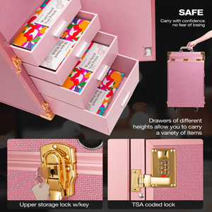 Table de manucure portable sur roulettes avec lumière à 3 couleurs, haut-parleur, bureau pliable pour technicien des ongles, étui de voyage pour professionnels des ongles - Product Image 6