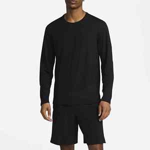 Custom Street Wear Men's Full Sleeve Silk Screen Printed O-Neck Casual 100% Cotton Worsted T-<b>Shirt</b> With Best OEM Breathable - Product Image 3